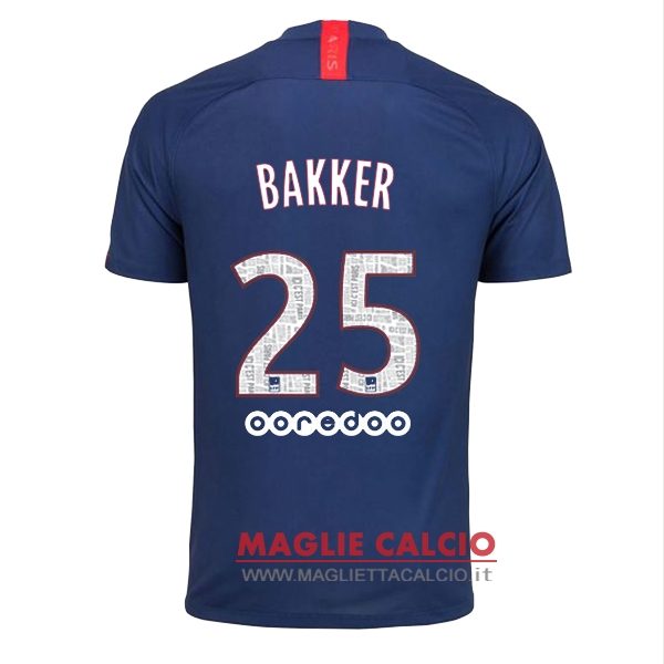 nuova maglietta paris saint germain 2019-2020 bakker 25 prima