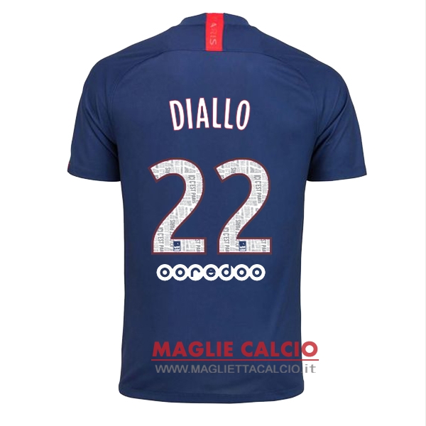 nuova maglietta paris saint germain 2019-2020 diallo 22 prima