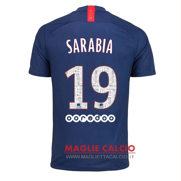nuova maglietta paris saint germain 2019-2020 sarabia 19 prima
