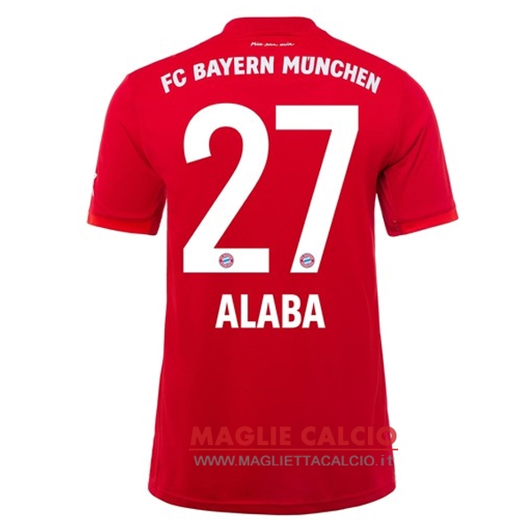 nuova maglietta bayern munich 2019-2020 alaba 27 prima