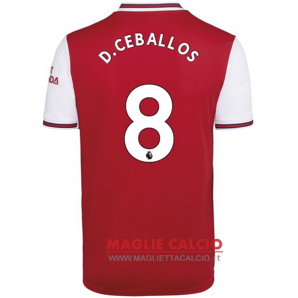 nuova maglietta arsenal 2019-2020 d.ceballos 8 prima