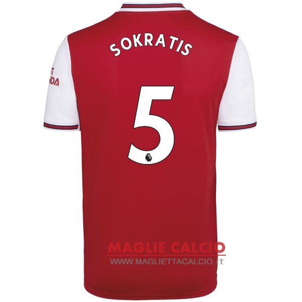 nuova maglietta arsenal 2019-2020 sokratis 5 prima