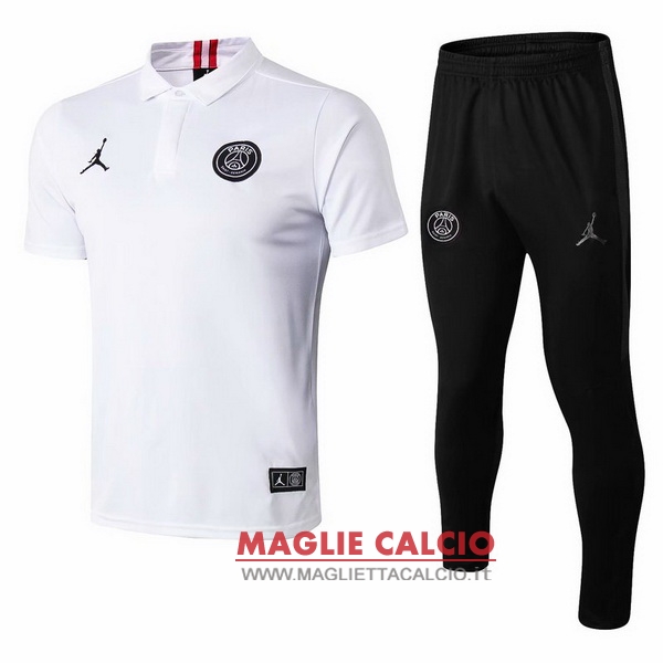 polo set completo maglia paris saint germain 2018-2019 bianco nero