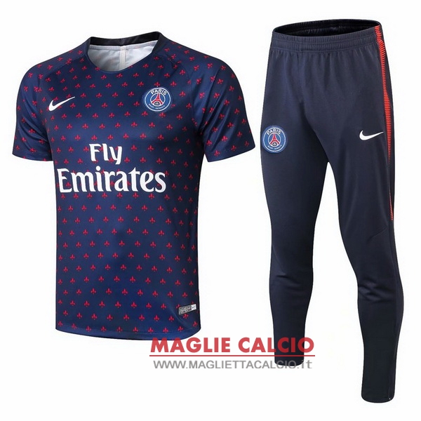 nuova formazione set completo divisione magliette paris saint germain 2018-2019 blu