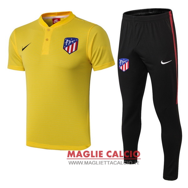 polo set completo maglia atletico de madrid 2018-2019 giallo