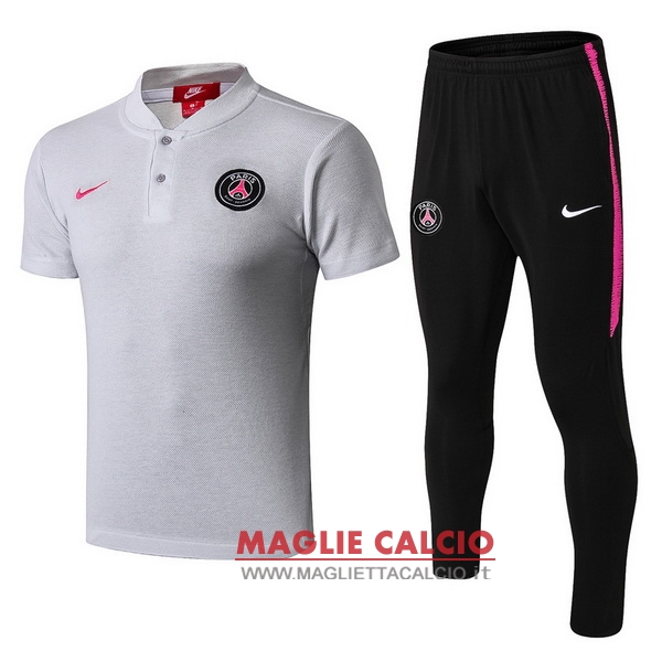 polo set completo maglia paris saint germain 2018-2019 nero rosa