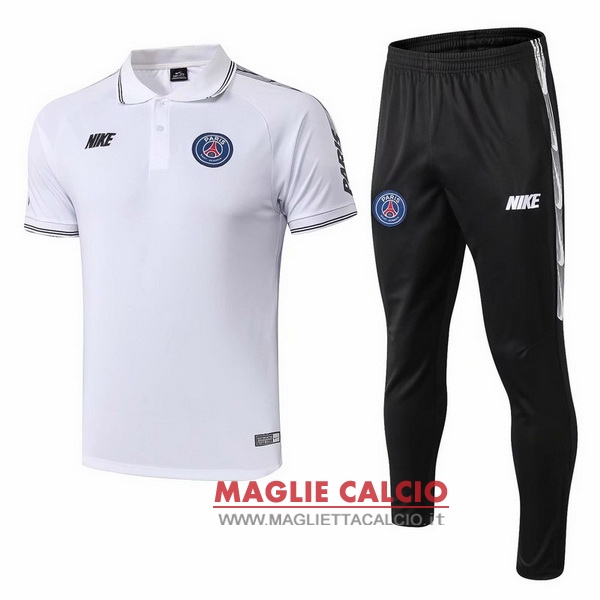 polo set completo maglia paris saint germain 2019-2020 bianco