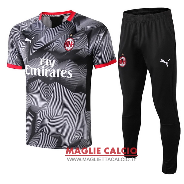 nuova formazione set completo divisione magliette ac milan 2018-2019 grigio nero