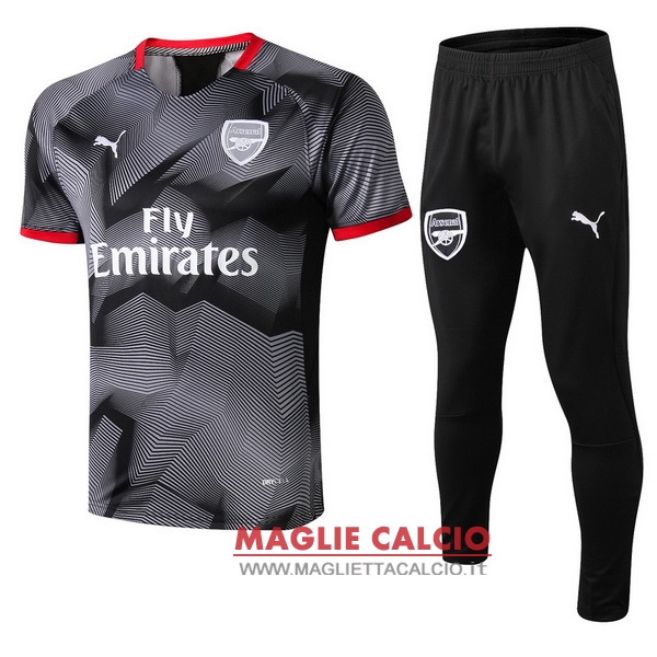 nuova formazione insieme completo divisione magliette arsenal 2018-2019 grigio nero