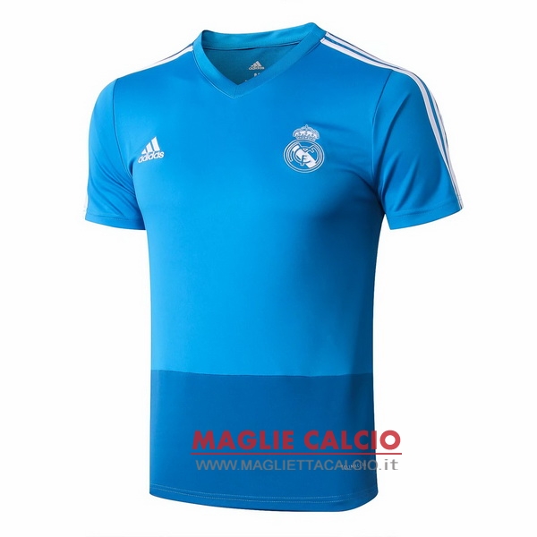 nuova magliette real madrid formazione 2018-2019 blu luce