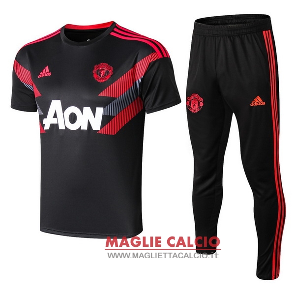 nuova formazione set completo divisione magliette manchester united 2018-2019 nero