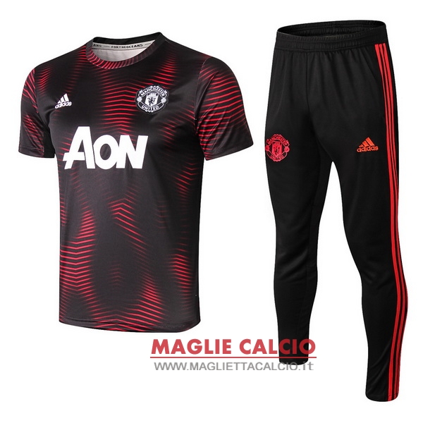 nuova formazione set completo divisione magliette manchester united 2018-2019 rosso nero