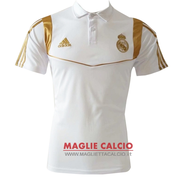 real madrid bianco oro magliette polo nuova 2019-2020
