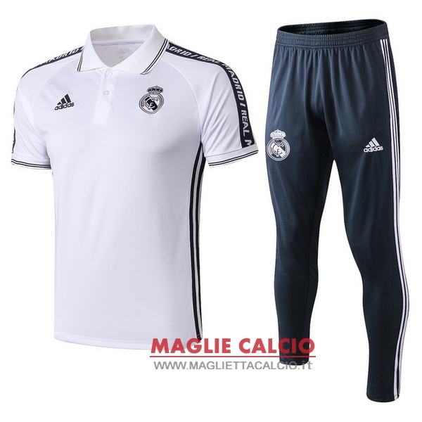 polo set completo maglia real madrid 2019-2020 bianco