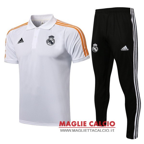 polo set completo maglia real madrid 2021-2022 bianco nero