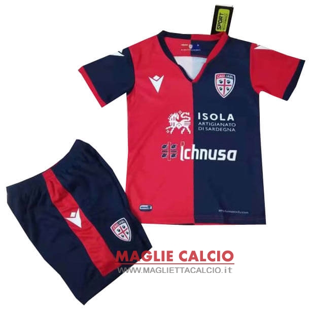 nuova prima maglietta cagliari calcio set completo bambino 2019-2020