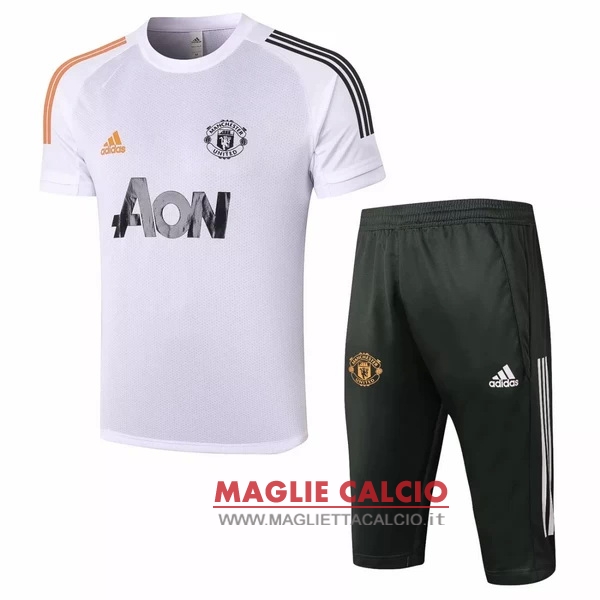 nuova formazione set completo divisione magliette manchester united 2020-2021 bianco nero