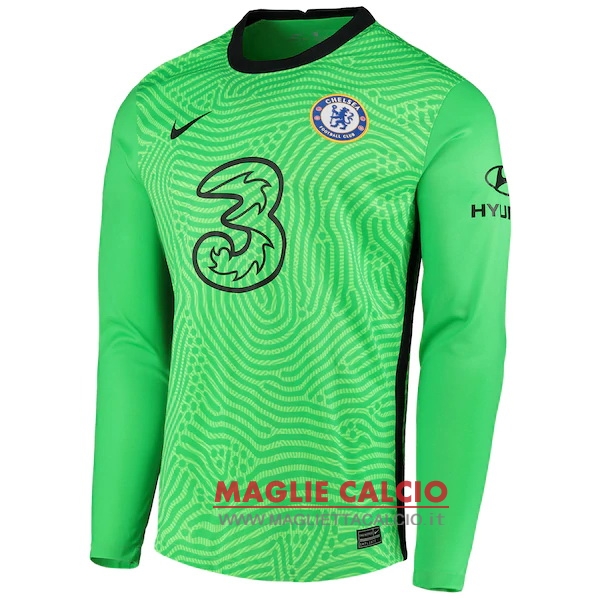 nuova magliette manica lunga portiere chelsea 2020-2021 verde