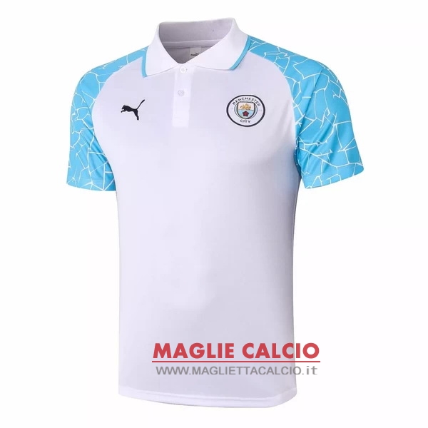 manchester city bianco blu magliette polo nuova 2020-2021