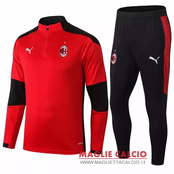 nuova ac milan insieme completo rosso nero bianco giacca 2020-2021