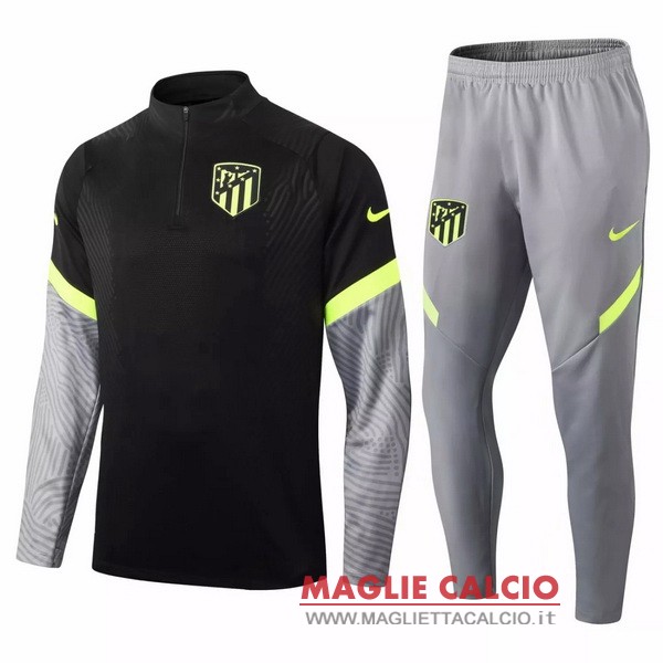 nuova atletico madrid insieme completo nero grigio giacca 2020-2021