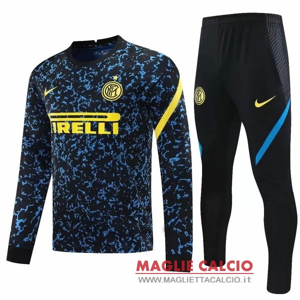 nuova inter milan insieme completo blu giallo giacca 2020-2021