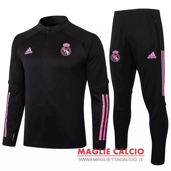 nuova real madrid insieme completo nero rosa giacca 2020-2021