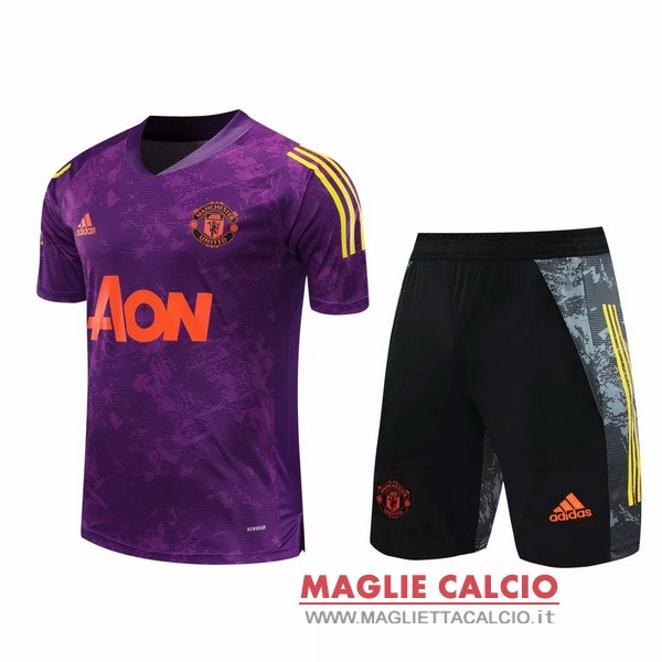 nuova formazione set completo divisione magliette manchester united 2020-2021 purpureo