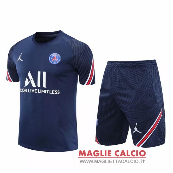 nuova formazione set completo divisione magliette paris saint germain 2020-2021 blu navy