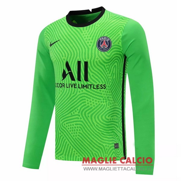 nuova portiere magliette manica lunga paris saint germain 2020-2021 verde