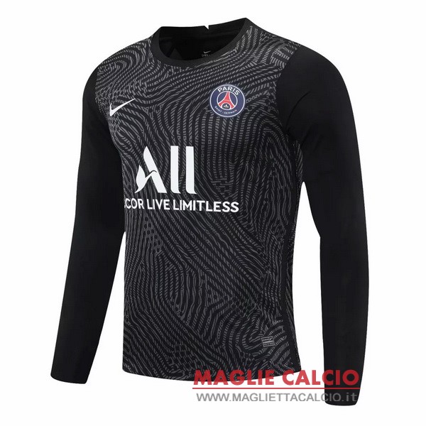 nuova portiere magliette manica lunga paris saint germain 2020-2021 nero