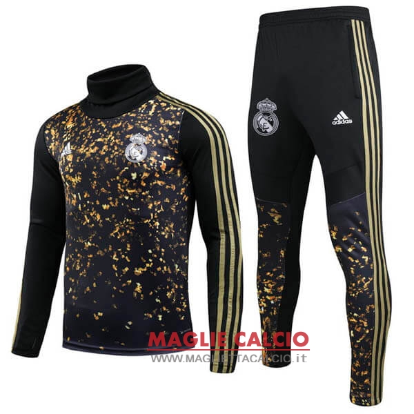 nuova real madrid insieme completo oro nero giacca 2019-2020