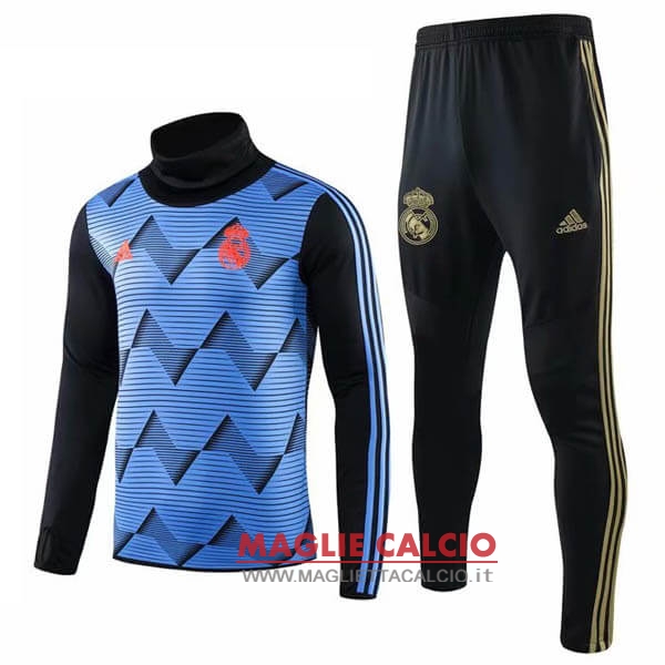 nuova real madrid insieme completo blu nero giallo giacca 2019-2020