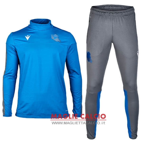 nuova real sociedad insieme completo blu grigio giacca 2019-2020