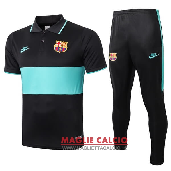 polo set completo maglia barcelona 2019-2020 nero