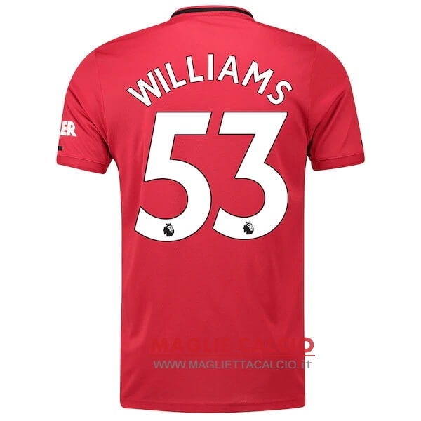 nuova maglietta manchester united 2019-2020 williams 53 prima