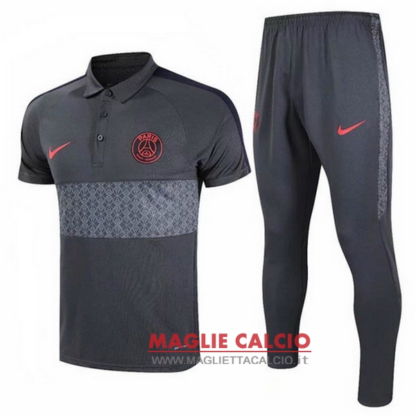 polo set completo maglia paris saint germain 2020-2021 grigio