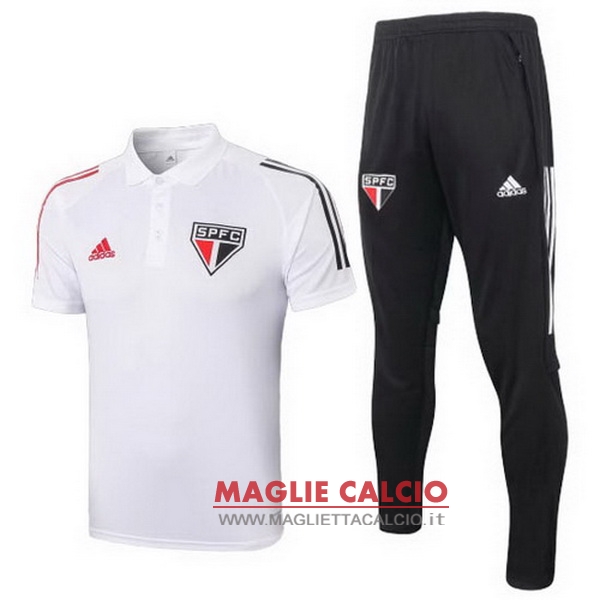 polo set completo maglia sao paulo 2020-2021 bianco