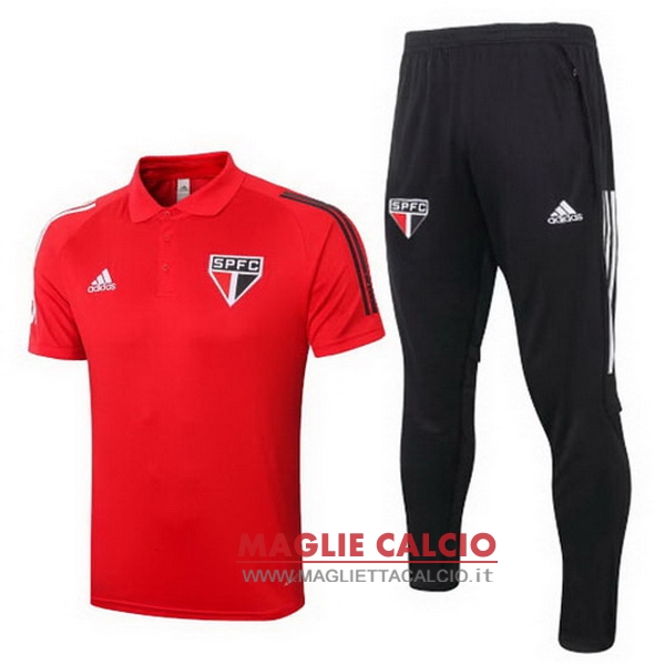 polo set completo maglia sao paulo 2020-2021 rosso nero