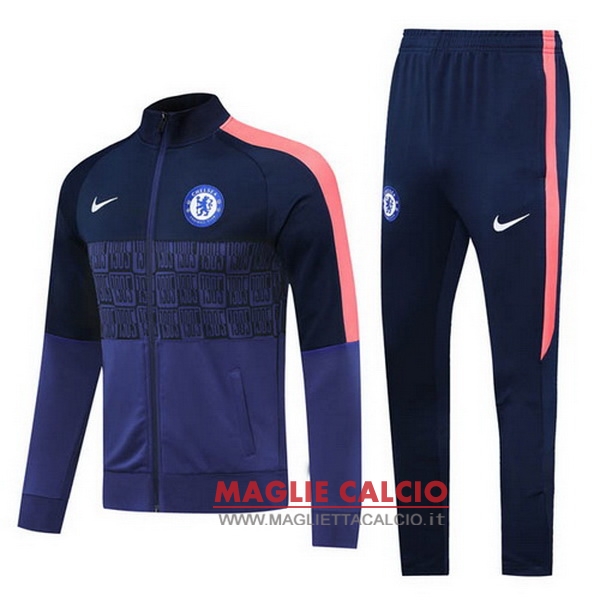 nuova chelsea insieme completo blu navy arancione giacca 2020-2021