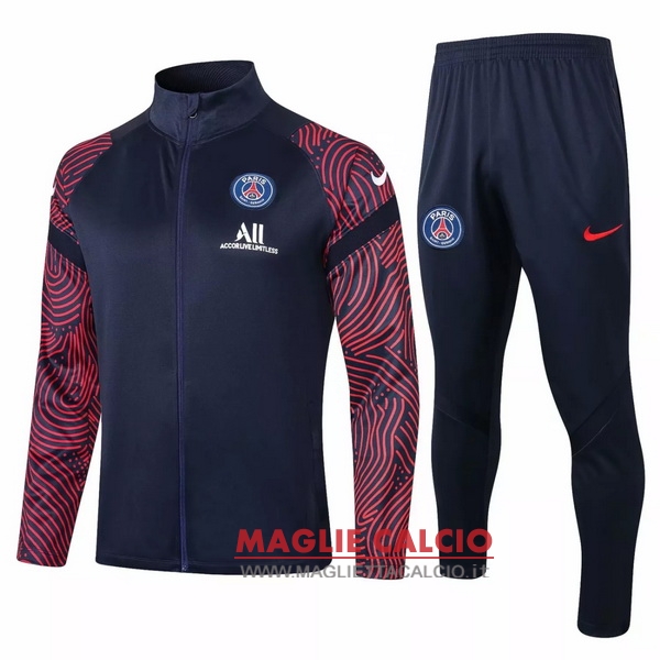 nuova paris saint germain insieme completo nero rosso giacca 2020-2021