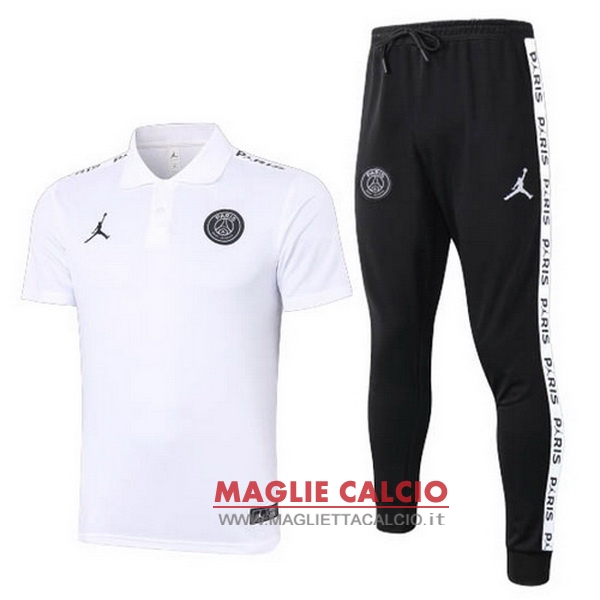 polo set completo maglia paris saint germain 2020-2021 bianco nero