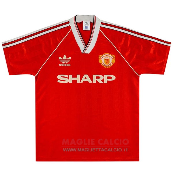 nuova prima magliette manchester united retro 1988-1990