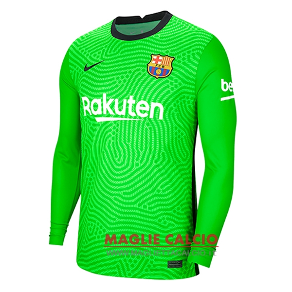 nuova magliette manica lunga portiere barcelona 2020-2021 verde