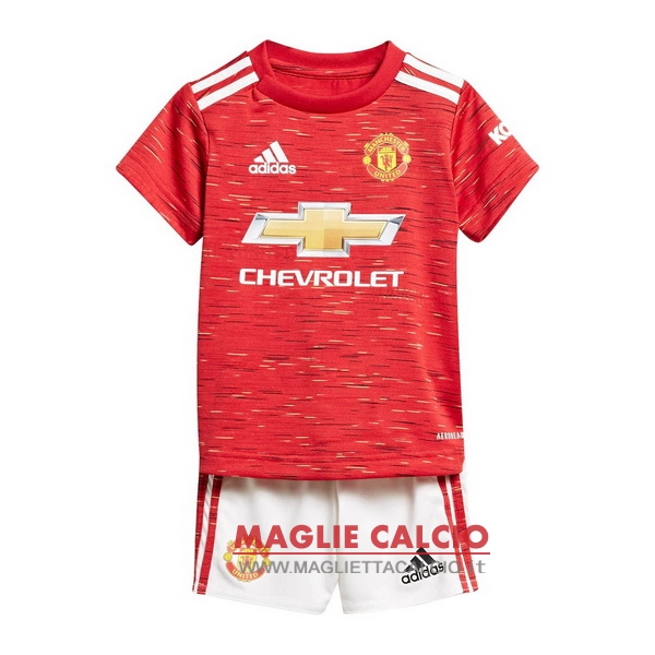 nuova prima maglietta manchester united set completo bambino 2020-2021