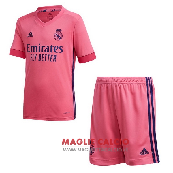 nuova seconda maglietta real madrid set completo bambino 2020-2021