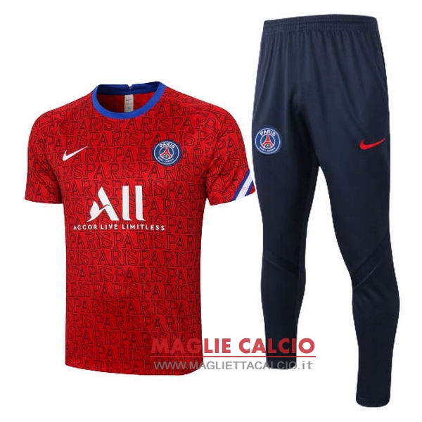 nuova formazione set completo divisione magliette paris saint germain 2020-2021 rosso nero.