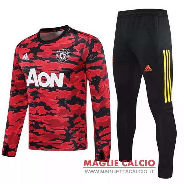 nuova manchester united insieme completo rosso nero giacca 2020-2021