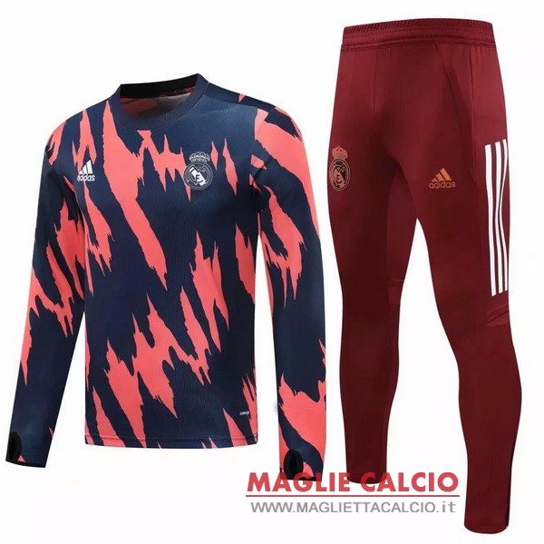 nuova real madrid insieme completo arancione blu rosso giacca 2020-2021