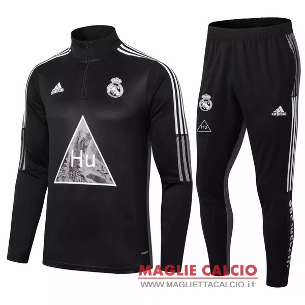 nuova real madrid insieme completo nero grigio giacca 2020-2021